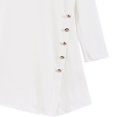 thumbnail image 3 of Women Dress Loose Blouse Irregular Bottom Decorative Buttons Long Sleeve Dress, 3 of 6