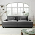 thumbnail image 2 of LUCKHAO 90'' Square Arm Sofa with Removable Back Cushions and 2 pillows,Corduroy Fabric Sofa Bed for Living Room, Office, Apartment, 2 of 10