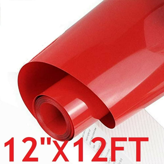 12"x12' Red HTV Iron On Heat Transfer Vinyl 12 Feet Roll for T Shirt Shoes Bags