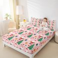 thumbnail image 3 of Manfei Kawaii Santa Claus Twin Sheet Sets, Christmas Tree Snowman Twin Fitted Sheet, Teens Boys Girls Kids Flat Sheet, Microfiber Bedroom Decor, 3-Piece, 3 of 6