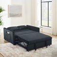 thumbnail image 3 of Momspeace Pull Out Sofa Bed Sleeper Sofa Couch Sofa Bed with Adjustable Backrest Velvet Loveseat For Living Room - Black, 3 of 8