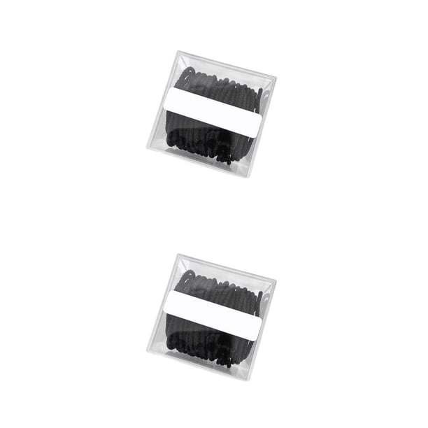 Minnieouse Paquete de 50 bandas elásticas para el cabello para mujer, cola de caballo, alta elasticidad, para vestir a la esposa, bandas para la cabeza Negro 2piezas Minnieouse CBP491595