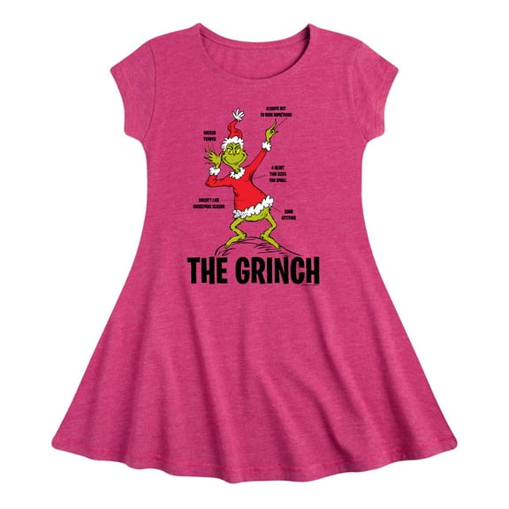 Dr. Seuss The Grinch - Christmas - Wicked Temper - Toddler & Youth Girls Fit & Flare Dress