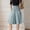 Blue, variant on IUYRTFE Women's Elastic Waist Wide Leg Shorts Summer Casual Loose Fit Culottes with Pockets Button Decor