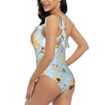thumbnail image 4 of Easygdp Cute Gnome Bee Collects Honey Women's One Shoulder Ruffle Monokini Bathing Suits with Removable Chest Pad, Quick Drying - X-Large, 4 of 8