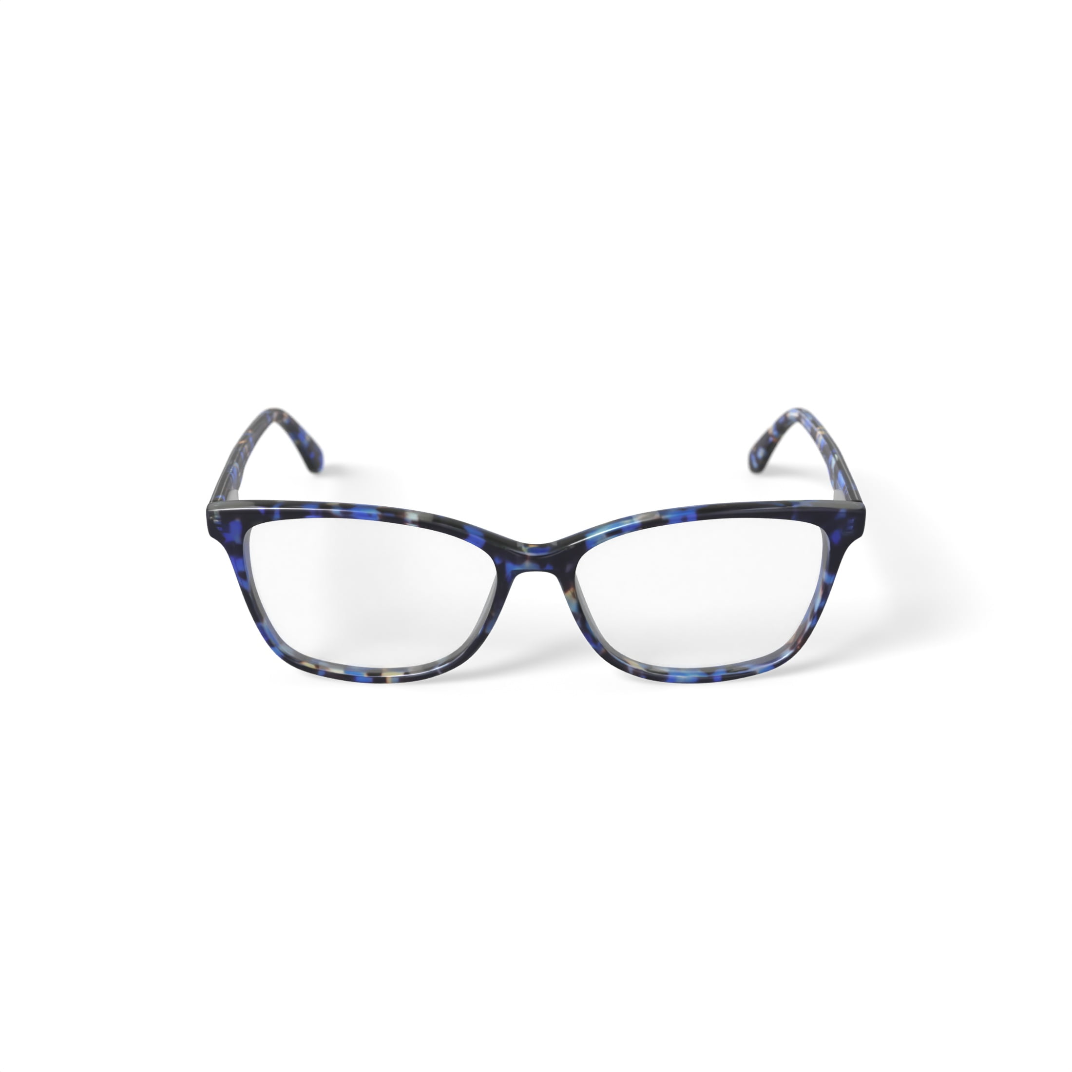 M America Women's Freeport Lapis Square Prescription Eyeglasses with Case, Blue Tortoise