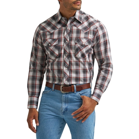 Wrangler® Men's and Big Men's Regular Fit Long Sleeve Western Shirt, Sizes S-5XL