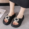 thumbnail image 2 of ShiShine Women Platform Slide Sandals Casual Summer Shoes with Pearl Rhinestone Buckle for Daily Commute Walking, 2 of 6
