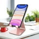thumbnail image 2 of Soporte para teléfono, soporte de escritorio de aluminio compatible con iPhone 12 Mini, 12 Pro, 11 Pro Max, XS Max XR X Se 8 7 6 6s Plus Huawei, Samsung S10 S9 S8 - Oro rosa, 2 of 4