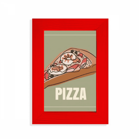 Slice Of Pizza Italy Sea Foods Picture Display Art Red Photo Frame