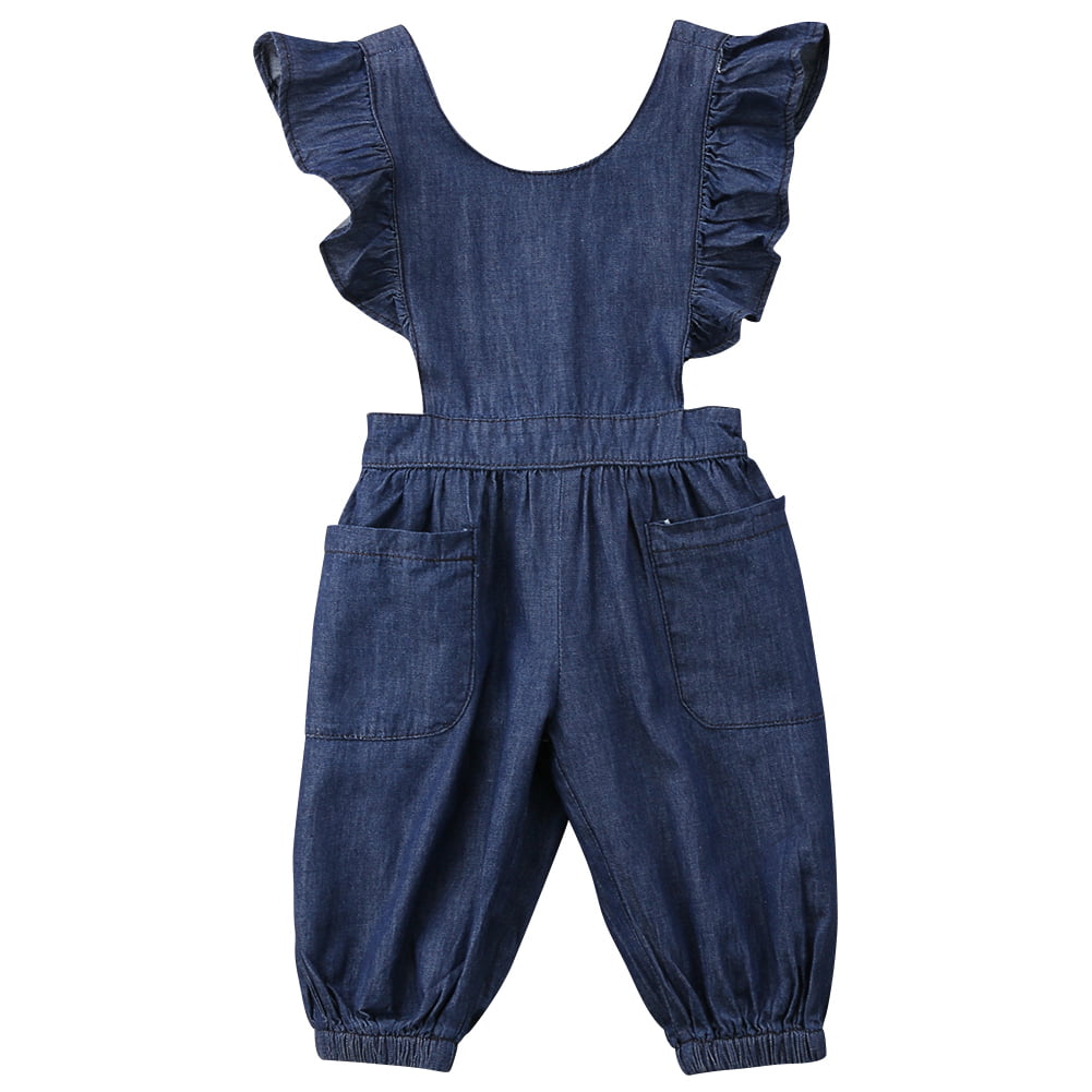 SUNICOL Baby Boy Girl Clothes Newborn Infant Baby Denim Romper Jumpsuit Jeans Overalls 