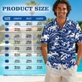 thumbnail image 6 of Whosucclay Blue Sea Waves Print Matchable Couple Hawaiian Men Button Down Aloha Shirt Womens Summer Dresses Sleeveless Tank Dress Casual Loose Fit Holiday Matching Outfit for Men Women, 3XL, 6 of 7