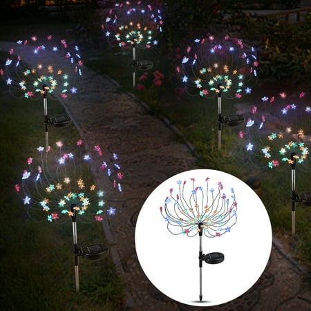 

Baiwo 2Pcs LED Solar Powered Fireworks Lights Waterproof Outdoor Lamp Lawn Decoration