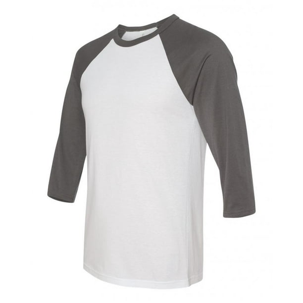Raglán de béisbol de manga de tres cuartos unisex - asfalto / blanco - Bella Camiseta de manga corta