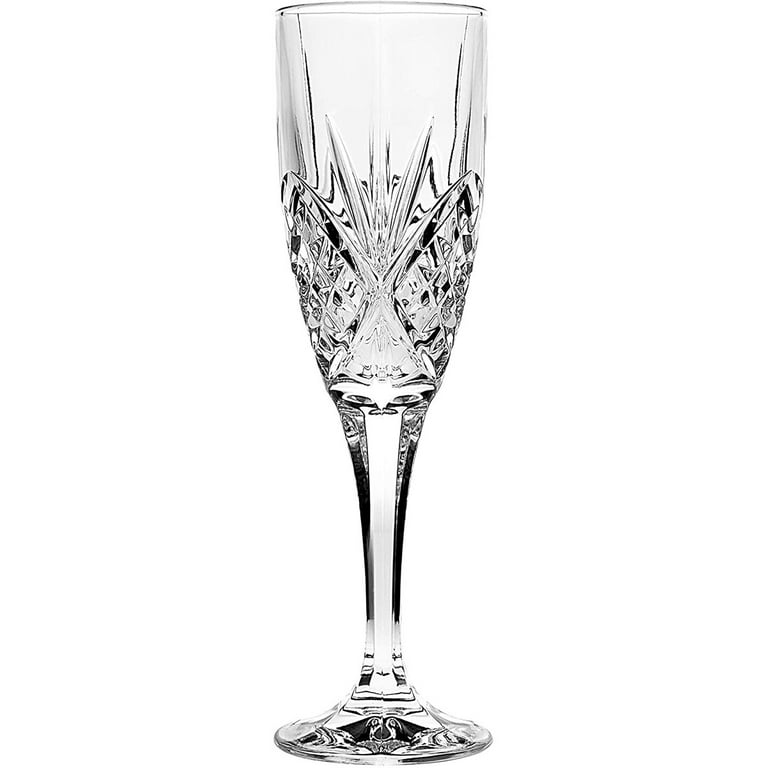 Orleans Romanian Crystal Flute Champagne Glasses, Set of 4 - Stemware -  Drinkware