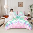 thumbnail image 4 of Homewish Tie Dye Bedding Comforter Set 2pcs for Children Teens Adults,Abstract Gradient Watercolor Twin Comforter Sets Microfiber,Ombre Vintage Aesthetic Breathable Bedding Set,Breathable Home Decor, 4 of 8