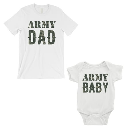 

Army Dad Army Baby Dad and Baby Matching Outfits White Amazing Cute