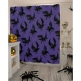 thumbnail image 4 of Shower Curtains for Bathroom-72"x72",Halloween Crow Horror Black Shadow Waterproof Bath Curtain Grommet Shower Curtain Set with Hooks,Retro Purple Washable Bath Accessories, 4 of 9