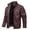 Wine, variant on Evotelvi Fashion Motorcycle Solid Color Zipper Pocket Leather Long Sleeved Jacket Lightweight Hoodies for Men Wine XXXXL