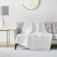 thumbnail image 2 of Pemberly Row Polyester Fabric Shaggy Fur Heated Electric Throw in White, 2 of 5