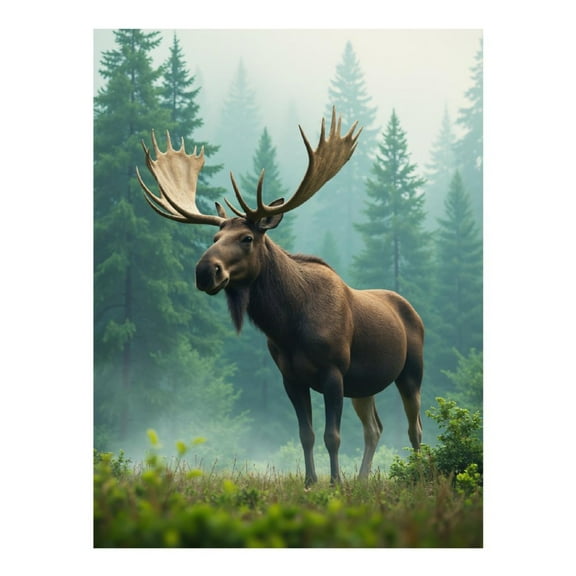 Diamond Art Kit for Adults, Moose In Serene Forest Landscape Diamond Painting for Adults Beginners, 5D DIY Diamond Art Painting Kits, Colorful Diamond Painting Craft for Home Decor 12x16