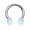 White, variant on EyeBrow Synthetic Opal Horseshoe 316L Surgical Steel Circular Barbell Eye brow Barbell