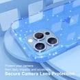 thumbnail image 3 of Compatible iPhone 13 Pro Max Case Cute, Women Clear Glitter Bling Sparkly Case,[Non-Yellowing Shockproof Protective Cover] 6.7-inch (Glitter Blue), 3 of 8