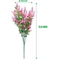 thumbnail image 2 of 8 Bundles Artificial Lavender Flowers Outdoor UV Resistant Fake Plastic Flowers Faux Plastic Shrubs for Indoor Outdoor Window Home Garden Decoration (Pink), 2 of 7
