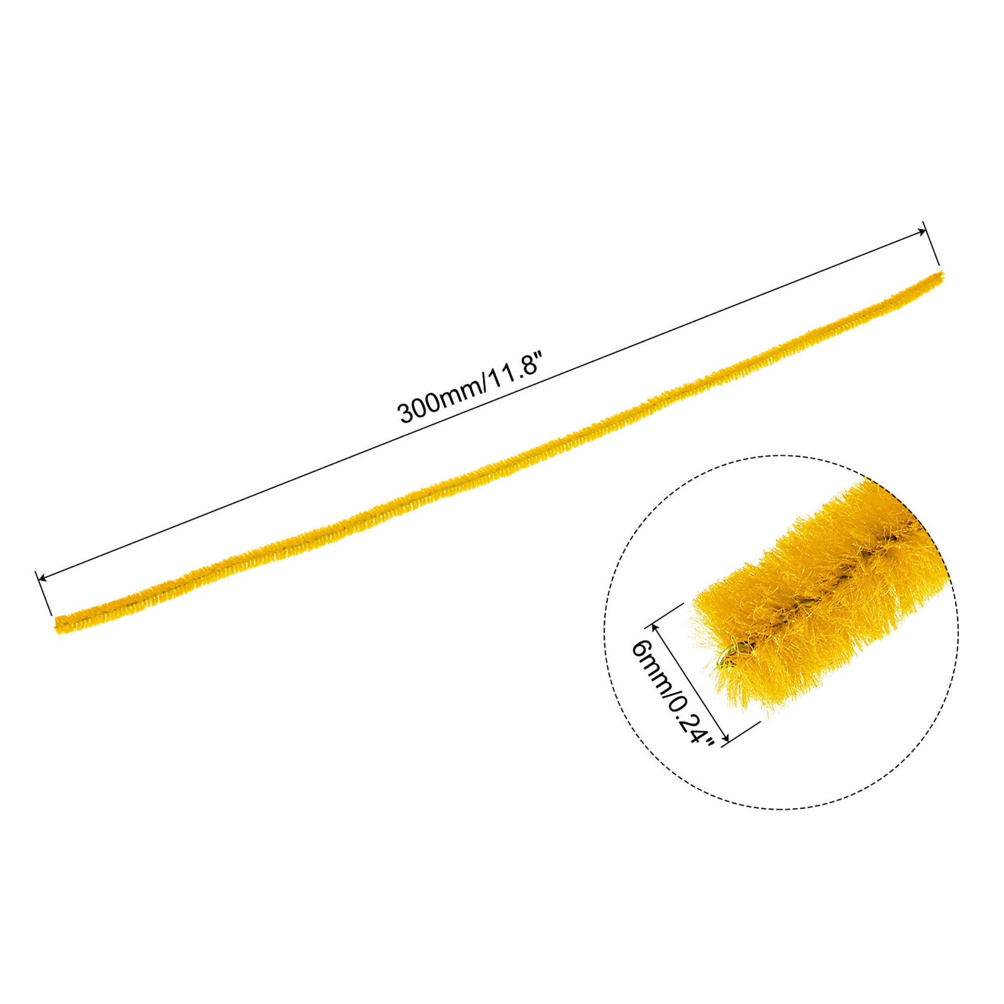 Luxury Pipe Cleaners, 300mm x 6mm, Yellow