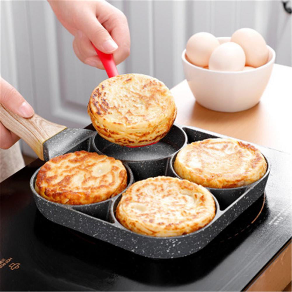 4-cup Egg Frying Pan Non Stick Egg Cooker Pan 4-cup Omelette Pan Round  Burger Pancake Pan