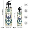 thumbnail image 2 of Yayeee 20oz Insulated Water Bottle Double Wall Stainless Steel with Flip Straw Lid, Green Animals Pattern, 2 of 7