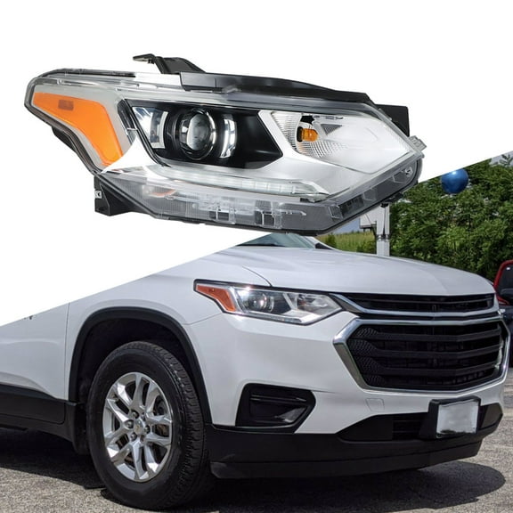 Replacement for 2018 2019 2020 2021 Chevy Traverse Headlight HID/Xenon Model with LED DRL Projector Right Passenger Side RH Headlamp GM2503487 84887858