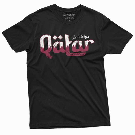 Qatar T-Shirt Country Patriotic Nationality T-Shirt Qatari Coat Of Arms Football T-Shirt
