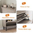 thumbnail image 4 of Shoe Cabinet with 2 Drawers: Hidden Storage with Adjustable Shelf for Hallway & Living Room, 4 of 7