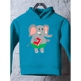 thumbnail image 3 of Elephant Holding A Book Hoodie Toddler -Image by Shutterstock,  4 Toddler, 3 of 4