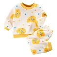 thumbnail image 1 of Hiiyo Infant Girls Flannel Pajamas Cartoon Print Long Sleeve Pullover Top Pants Homewear, 1 of 3