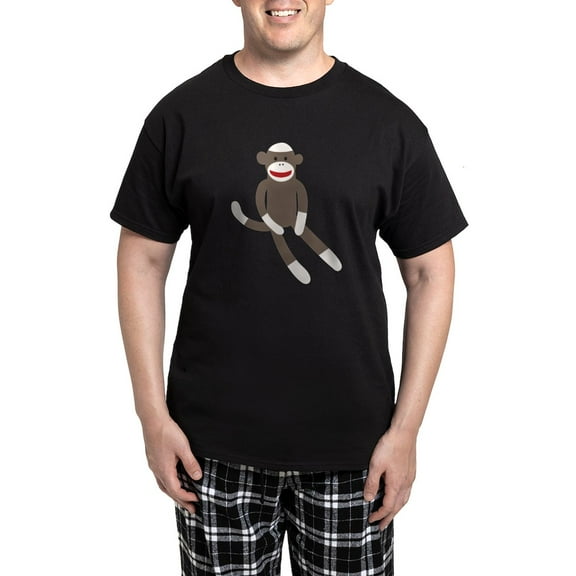 CafePress - Sock Monkey Men's Dark Pajamas - Men's Dark Loose Fit Cotton Pajama Set