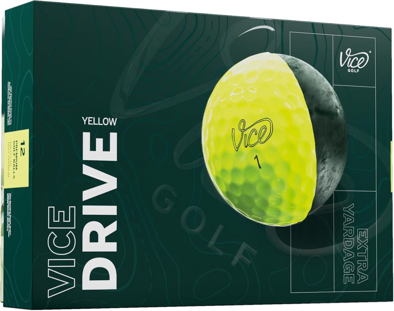 (4 pack) Vice Drive Golf Balls, Yellow 12pk