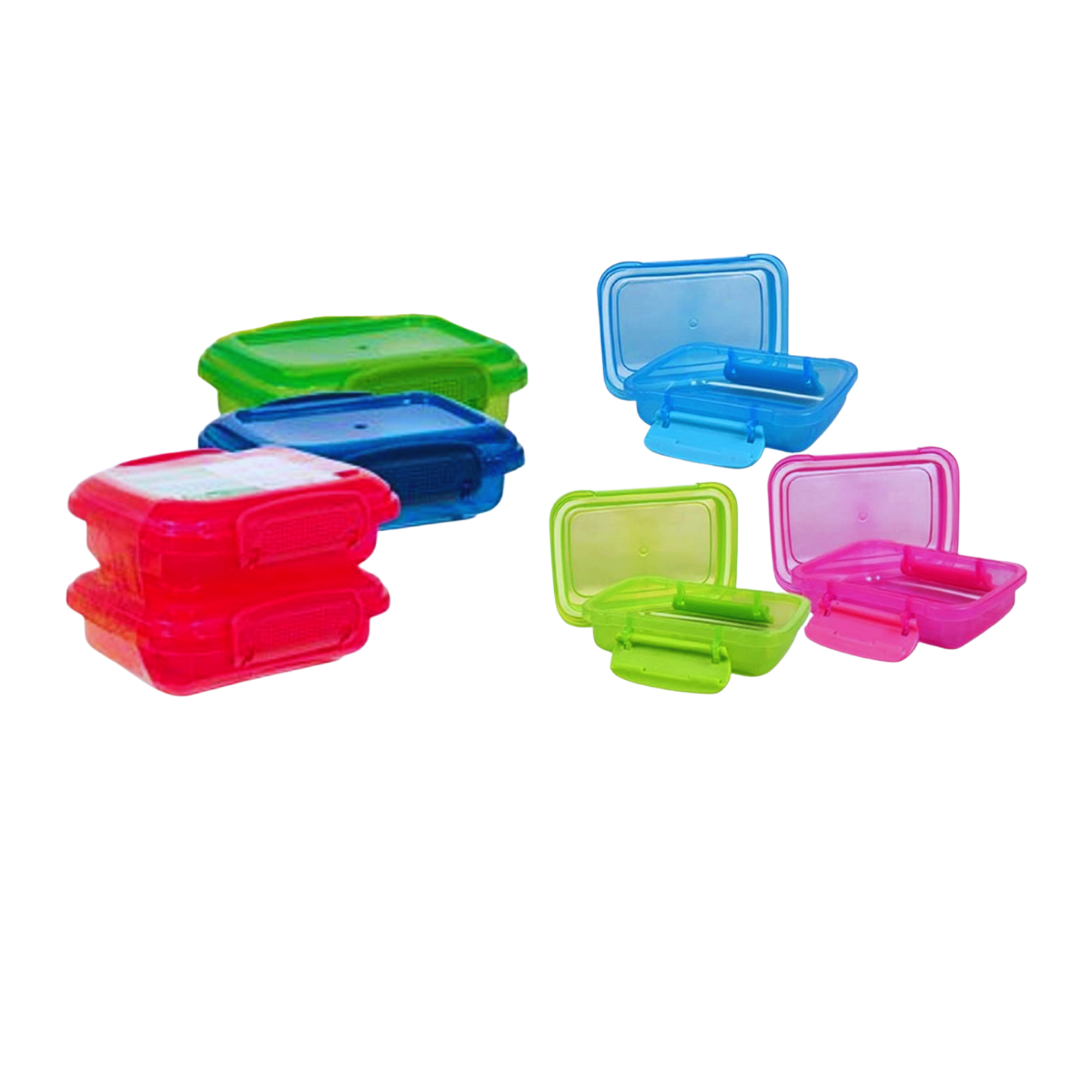 Plastic Rectangular Snack Containers with Lock-Top Lids, Mini Food Storage  Plastic Reusable Container for Pantry & Kitchen Organization Snack, Lunch,  Picnics Camping Bento Box Set of 12 Colors Vary 