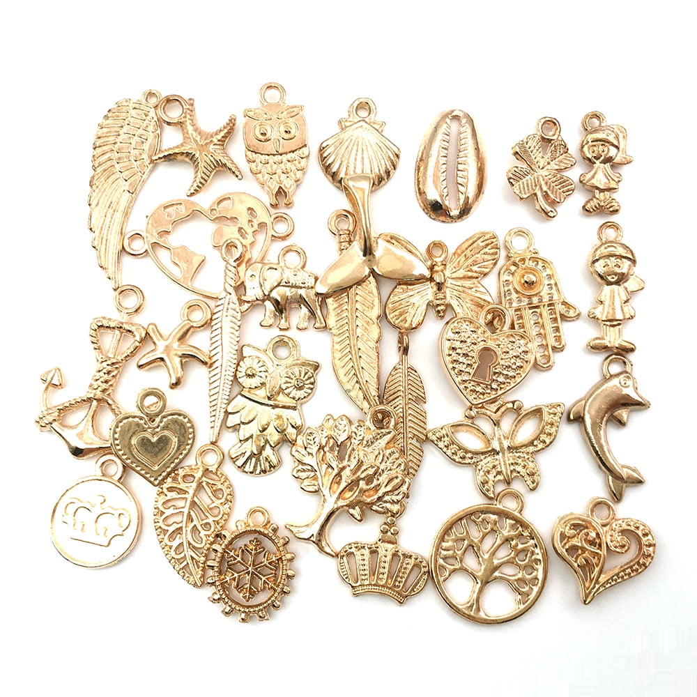 Acejoz 200Pcs Charms for Jewelry Making Assorted Jewelry Bangle