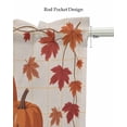 thumbnail image 5 of Thanksgiving Pumpkins Kitchen Valances for Windows Farmhouse Linen Window Valance Curtain for Living Room Window Treatment Orange Fall Leaves Vintage Plaid Valance Rod Pocket Topper, 42 x 18 Inch, 5 of 6