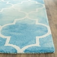 thumbnail image 4 of Safavieh Dip Dye Calanthe Geometric Wool Area Rug, Turquoise/Ivory, 5' x 8', 4 of 9