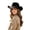 Black, variant on Western Cowboy Fedora Hatmetal Feather Leather Band Wide Brim Sun Hat For Outdoor Sport Gardening(Black-58Cm)