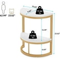 thumbnail image 2 of Tribesigns 2-Tier End Table Semi Circle, Small Half Round Side Tables Living Room with Storage Shelf, Wood Accent Table Slim C Table for Sofa Couch, Living Room Bedroom Small Space(White and Gold), 2 of 6