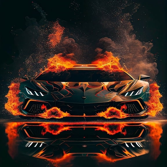 5D DIY Artificial Full Diamond Painting Set - Adult Beginner, A Handsome Sports Car for Home Wall Decor & Gift - Perfect for Art Lovers & Adults