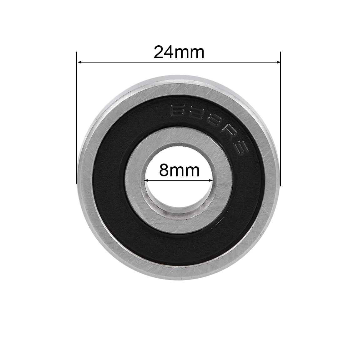 Unique Bargains 2pcs 628-2RS Deep Groove Double Shielded Carbon Steel Ball Bearings