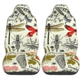 thumbnail image 2 of XMXT 2Pcs Car Seat Cover Decor Protector, Vintage Painting Dragonfly Butterfly Bucket Auto Front Seats Covers Fits for Cars SUVs Trucks, Universal Fit, 2 of 9