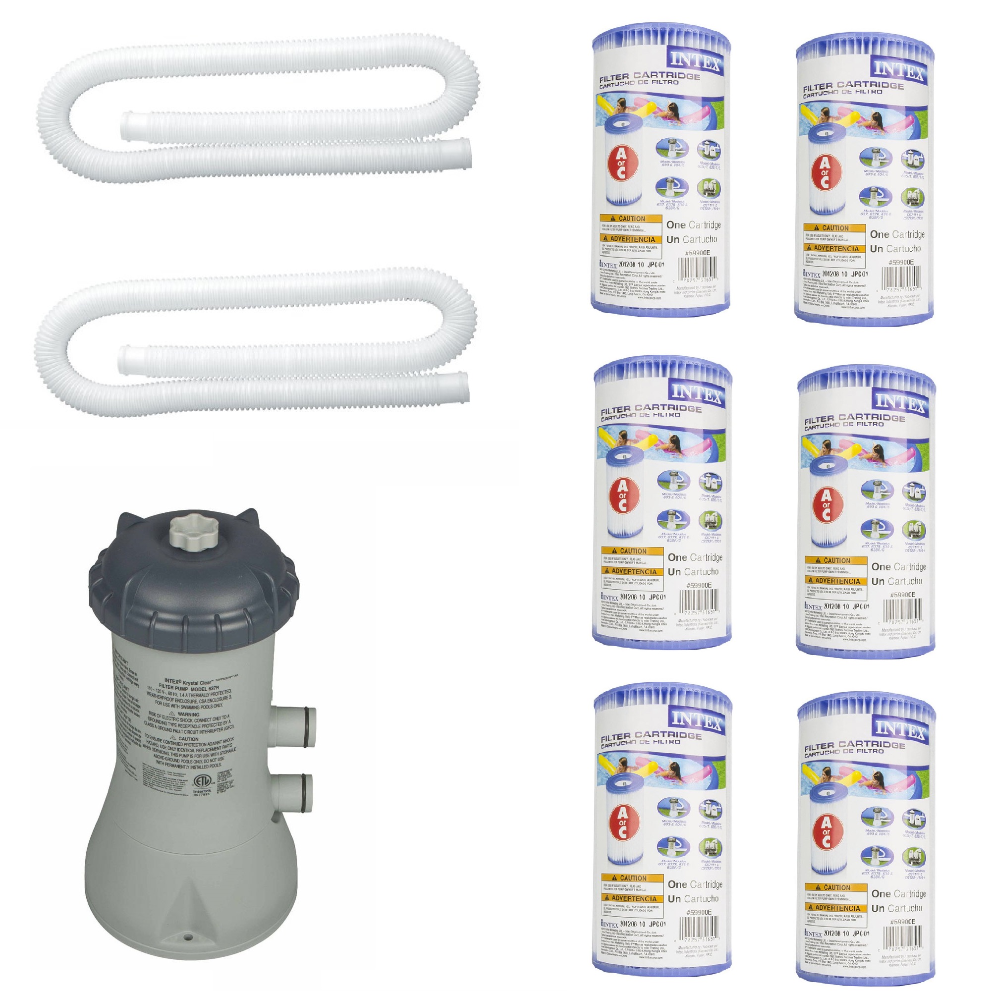 Intex 1.25In Dia. Replacement Hose (2), Pool Filter Pump & Tye A