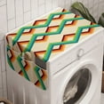 thumbnail image 1 of Abstract Washing Machine Organizer, Illustration of Colorful Stripes with Geometric Shapes Retro Design, Anti-slip Fabric Top Cover for Washer and Dryer, Eggshell and Multicolor, by Ambesonne, 1 of 1