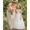 thumbnail image 3 of 2Bunnies Girls' 3T-10yr Wildflower Embroidered Top Tulle Maxi Flower Girl Dress, 3 of 7